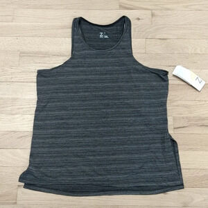 NWT Zella Racerback Tank Grey Horizontal Stripe size Small